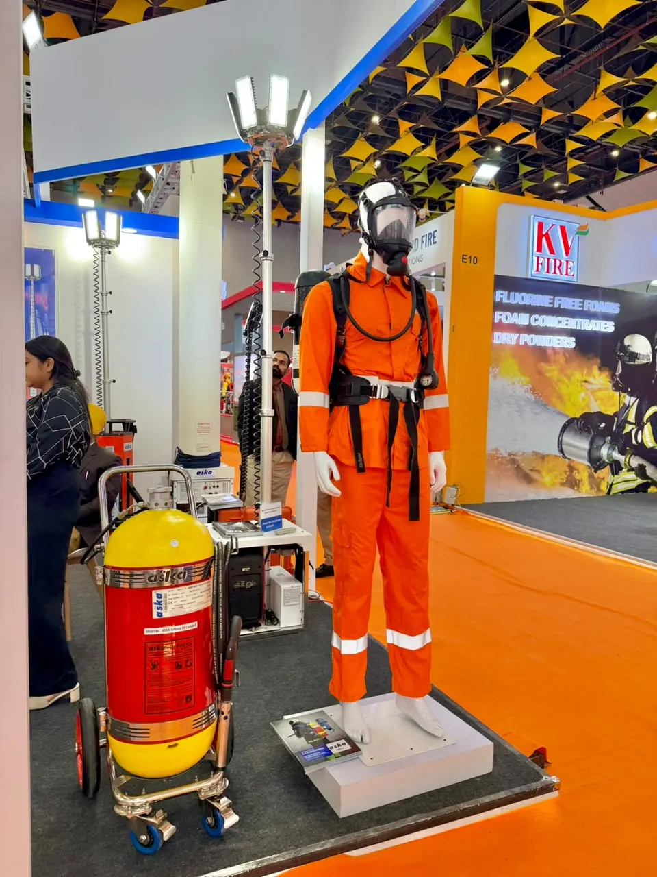 Breathing apparatus set and trolley fire extinguisher at Fire India 2026 — Zed-King Institute of Fire And Safety gallery