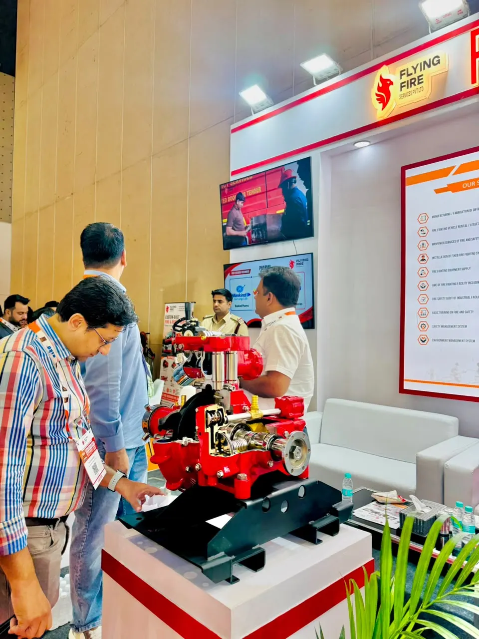 Cut-section fire pump model at the Fire India 2026 expo — Zed-King Institute of Fire And Safety gallery