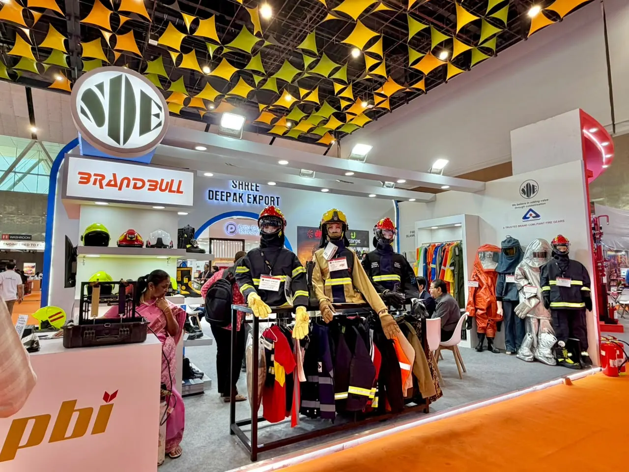 Firefighter suits and helmets on display at Fire India 2026 — Zed-King Institute of Fire And Safety gallery