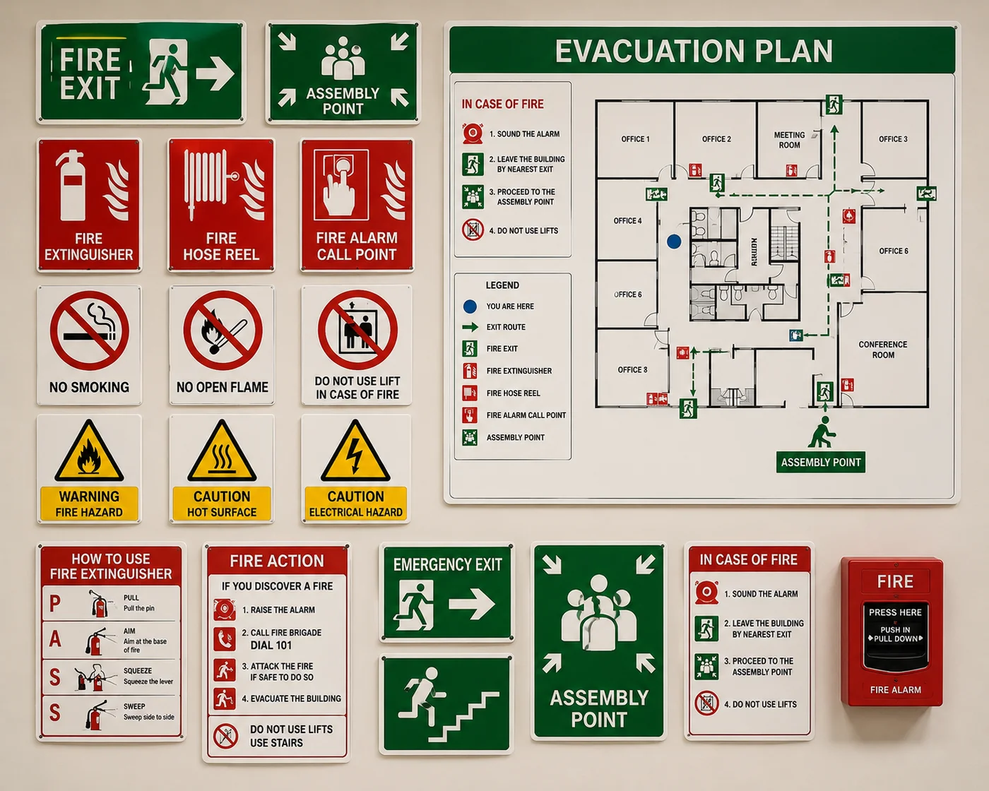 Fire Safety Signage & Evacuation Plans