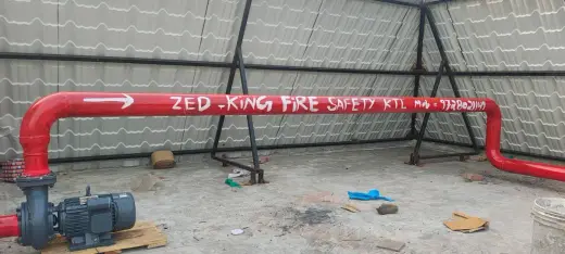 Rooftop fire pump and hydrant pipeline installed by Zed-King Fire Safety — Zed-King Institute of Fire And Safety gallery