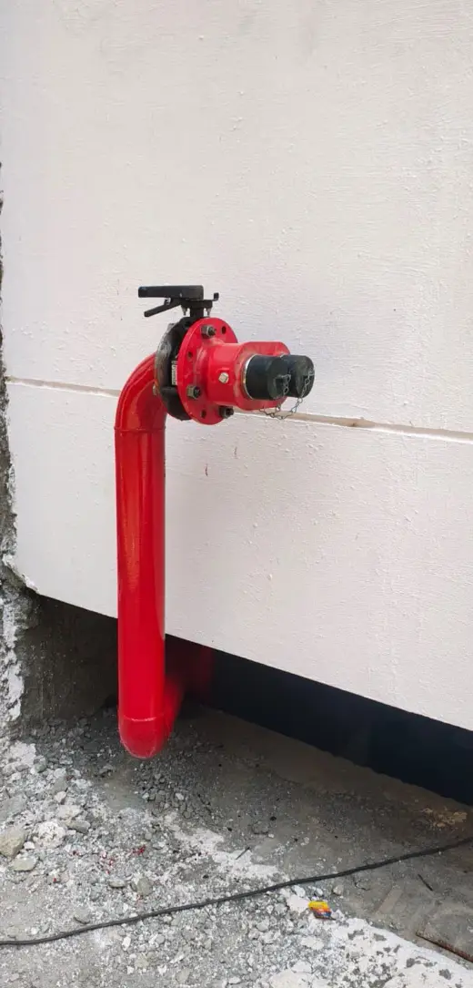 Two-way fire brigade inlet fitted on the outer wall of a building — Zed-King Institute of Fire And Safety gallery