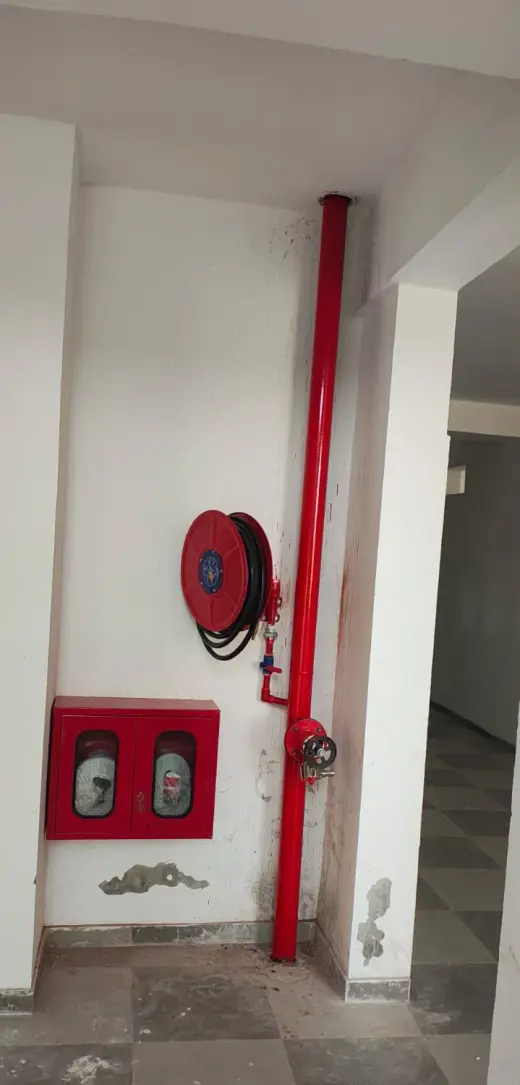 Wet riser with hose reel drum and double-door hose cabinet — Zed-King Institute of Fire And Safety gallery